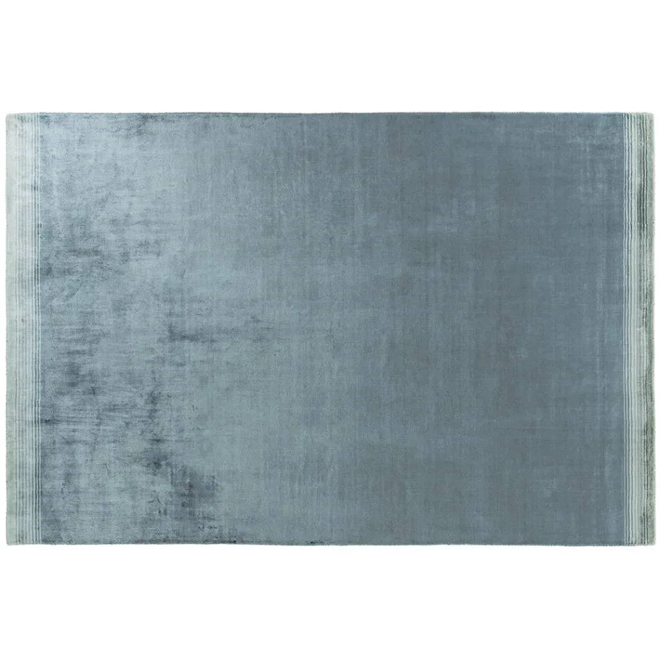 Ručně vyráběný koberec do obývacího pokoje z vysoce kvalitní viskózy tkaný v Indii - kapota Viadurini