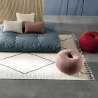 Vlněný a bavlněný koberec do obývacího pokoje s moderním geometrickým designem - Metria Viadurini