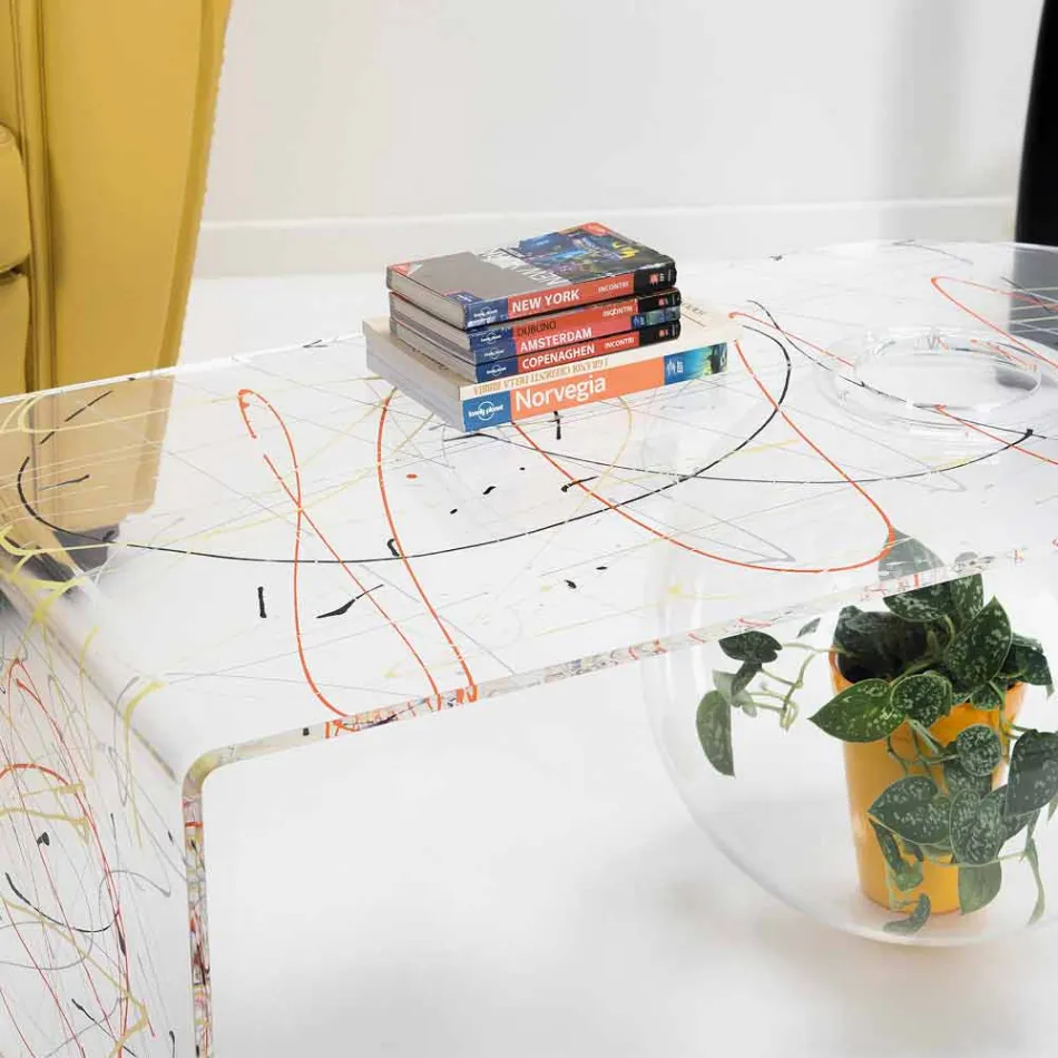 Moderní plexisklo most stůl vyrobený v Itálii, Bolly Viadurini