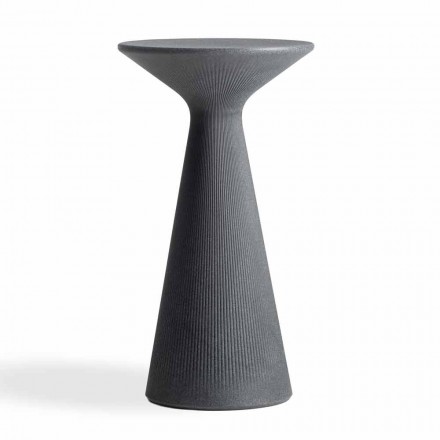 Vysoký venkovní konferenční stolek z polyethylenu s kulatou deskou vyrobený v Itálii - Desmond Viadurini