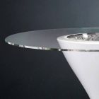 Vysoký konferenční stolek ze skla a polyetylénu s držákem na lahve vyrobený v Itálii - Krakov Viadurini