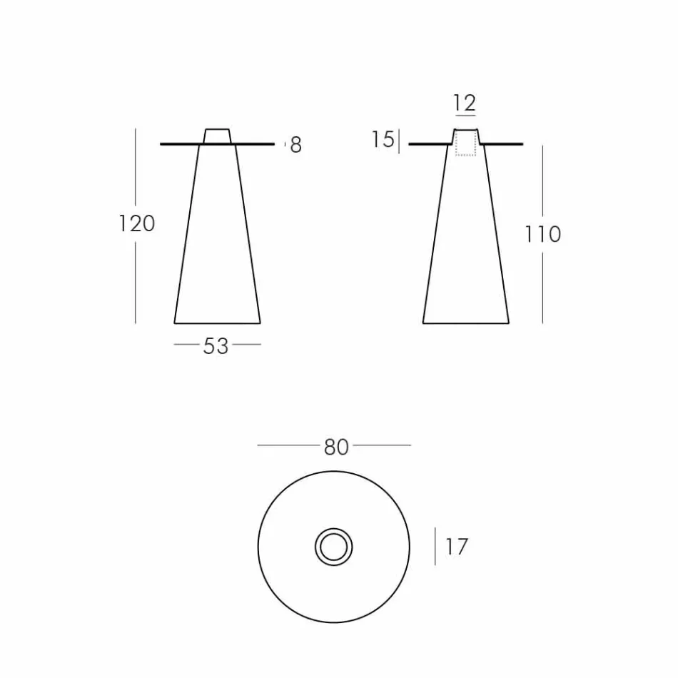 Vysouvací vysoký stůl (H120) a sklo vyráběné v Itálii Viadurini
