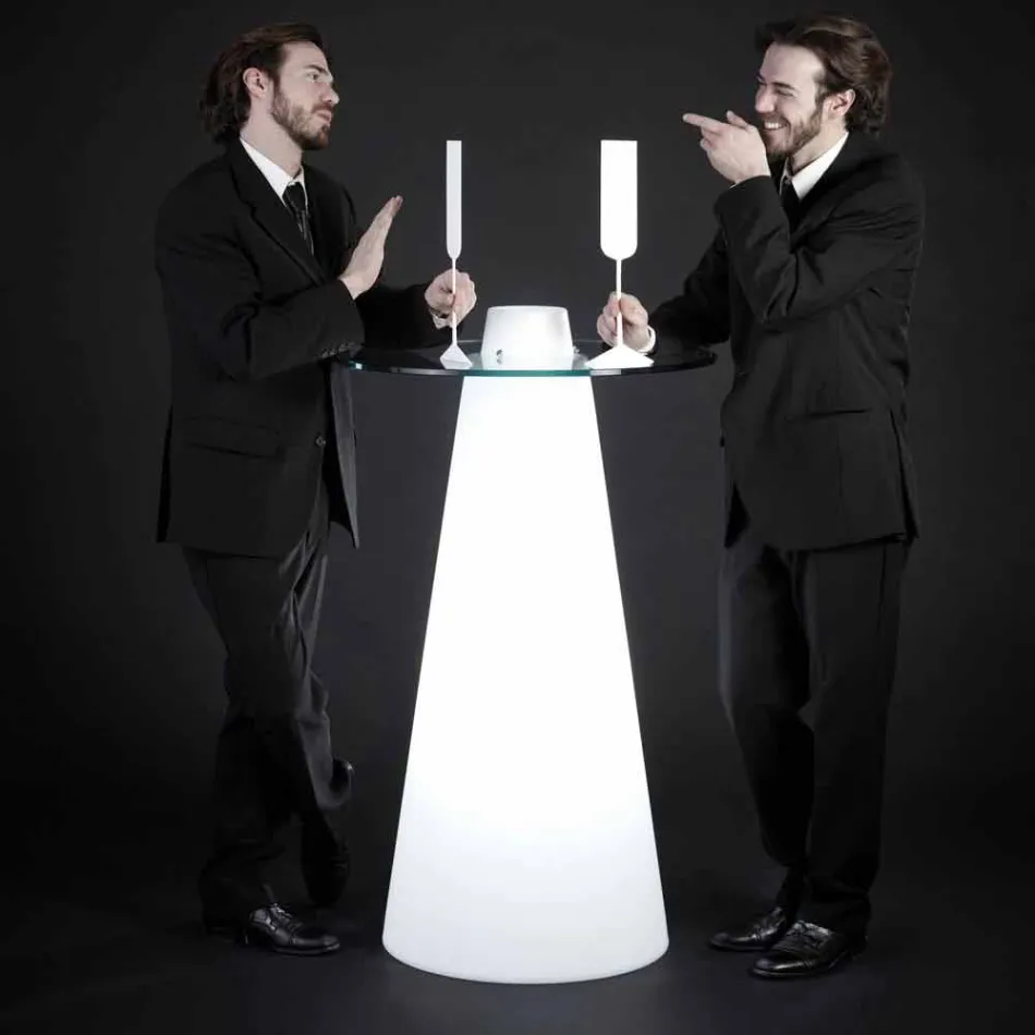 Vysouvací vysoký stůl (H120) a sklo vyráběné v Itálii Viadurini