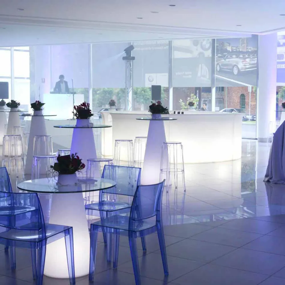 Vysouvací vysoký stůl (H120) a sklo vyráběné v Itálii Viadurini