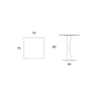 Vysoký čtvercový konferenční stolek ze šikmého kovu a matné keramické desky - Coriko Viadurini