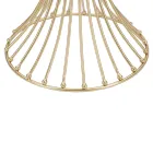 Kulatý vysoký konferenční stolek ze zlatého železa s koulemi a deskou z kouřového skla - Dexter Viadurini