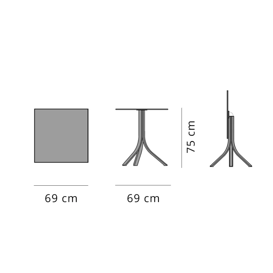 Venkovní barový stůl se 3 sklápěcími hliníkovými nohami ve 2 povrchových úpravách - Filomena Viadurini