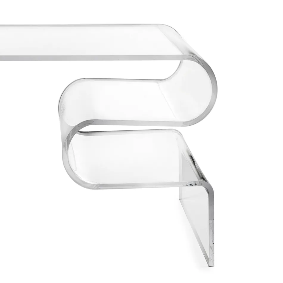 Konferenční stolek Dennis Transparent Plexiglass vyrobený v Itálii Viadurini