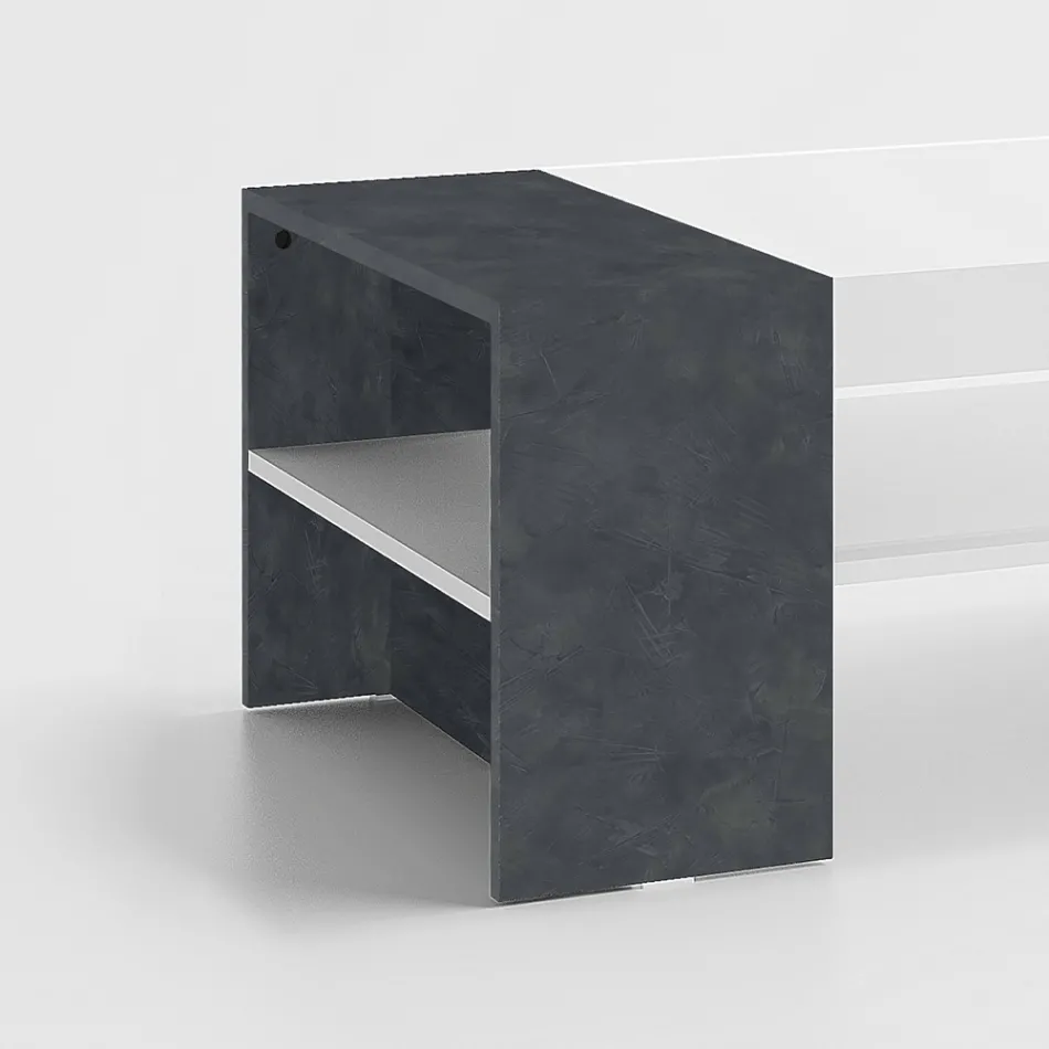 Nízký konferenční stolek do obývacího pokoje z bílého dřeva 3 povrchové úpravy - Rames Viadurini