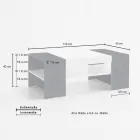 Nízký konferenční stolek do obývacího pokoje z bílého dřeva 3 povrchové úpravy - Rames Viadurini