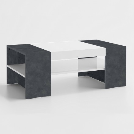 Nízký konferenční stolek do obývacího pokoje z bílého dřeva 3 povrchové úpravy - Rames Viadurini