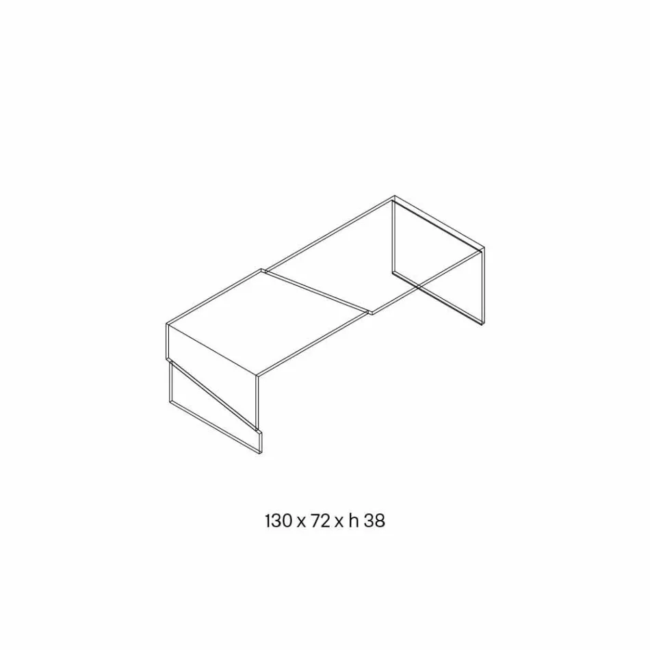 Nízký konferenční stolek do obývacího pokoje v konzolovém průhledném skle - sleva Viadurini