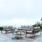 Venkovní nízký stůl z bílého nebo antracitově lakovaného hliníku - Aniello Viadurini