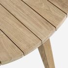 Nízký venkovní teakový konferenční stolek s oválnou deskou, Homemotion - Ricardo Viadurini