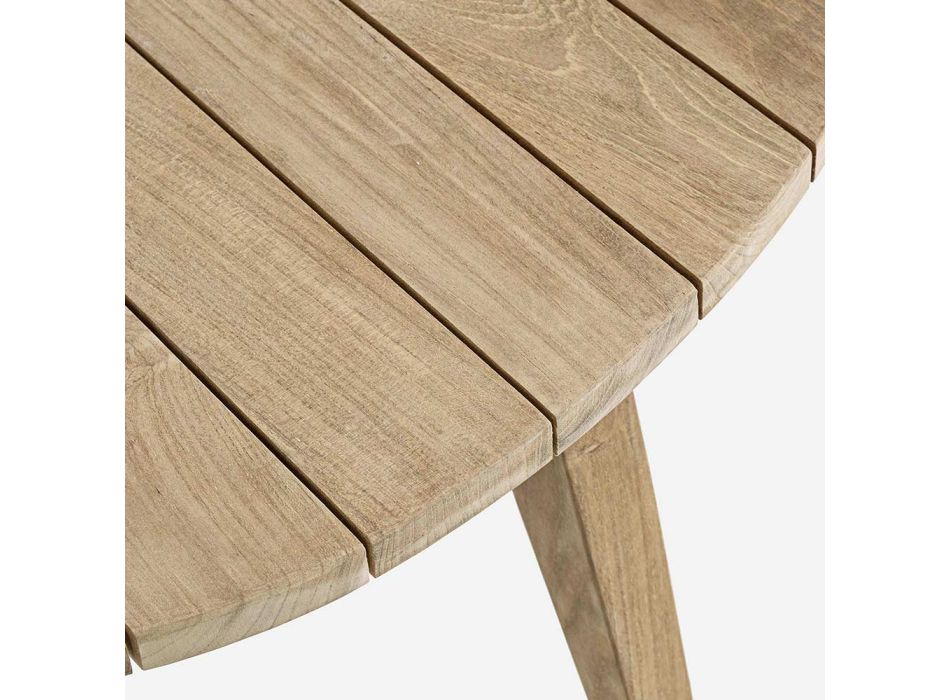 Nízký venkovní teakový konferenční stolek s oválnou deskou, Homemotion - Ricardo Viadurini