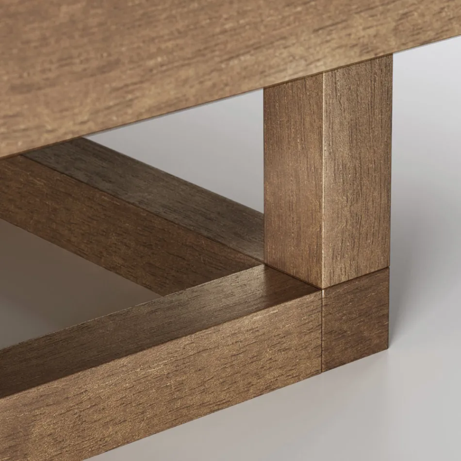 Nízký zahradní konferenční stolek s kameninovou deskou Made in Italy - Bresson Viadurini