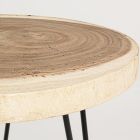 Nízký stolek do obývacího pokoje z hliníku a deska z přírodního dřeva - Crotone Viadurini