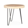 Nízký konferenční stolek z oceli a deska z přírodního dřeva - Crotone