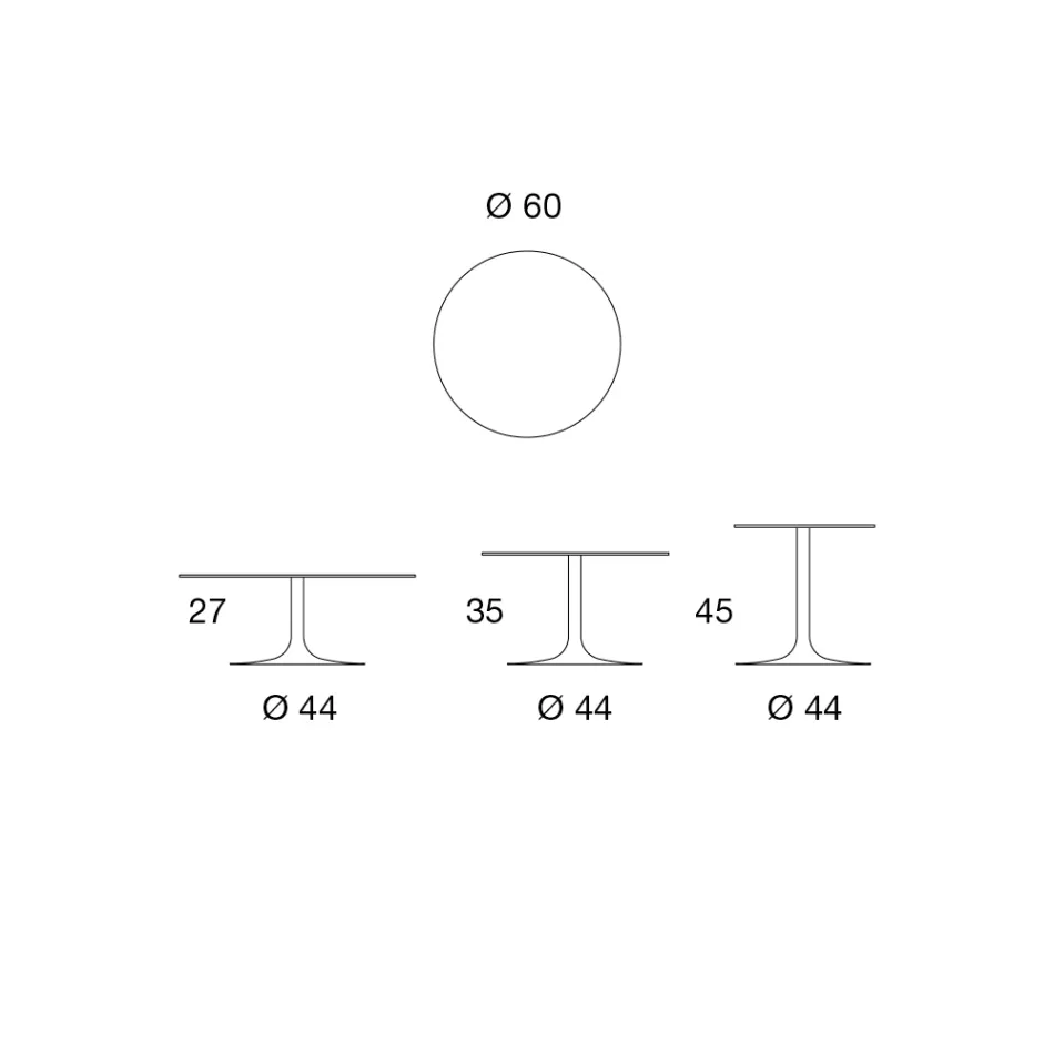 Nízký konferenční stolek z kovu a keramiky různých velikostí – Amereo Viadurini