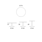 Nízký konferenční stolek z kovu a keramiky různých velikostí – Amereo Viadurini