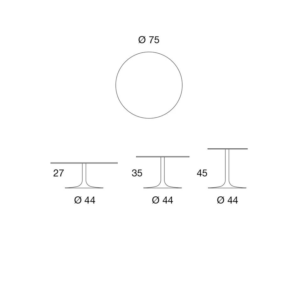 Nízký konferenční stolek z kovu a keramiky různých velikostí – Amereo Viadurini