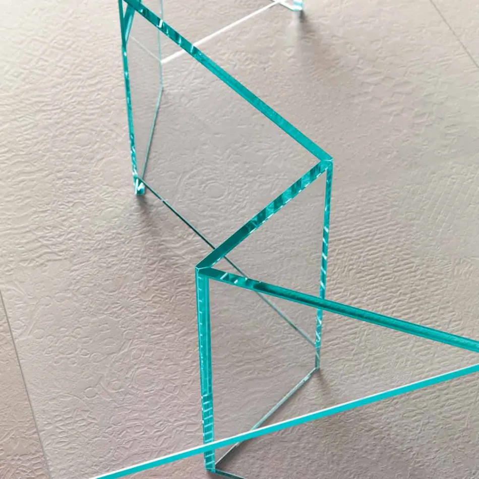 Nízký konferenční stolek z extra čirého skla 2 velikosti vyrobené v Itálii - náhodné Viadurini