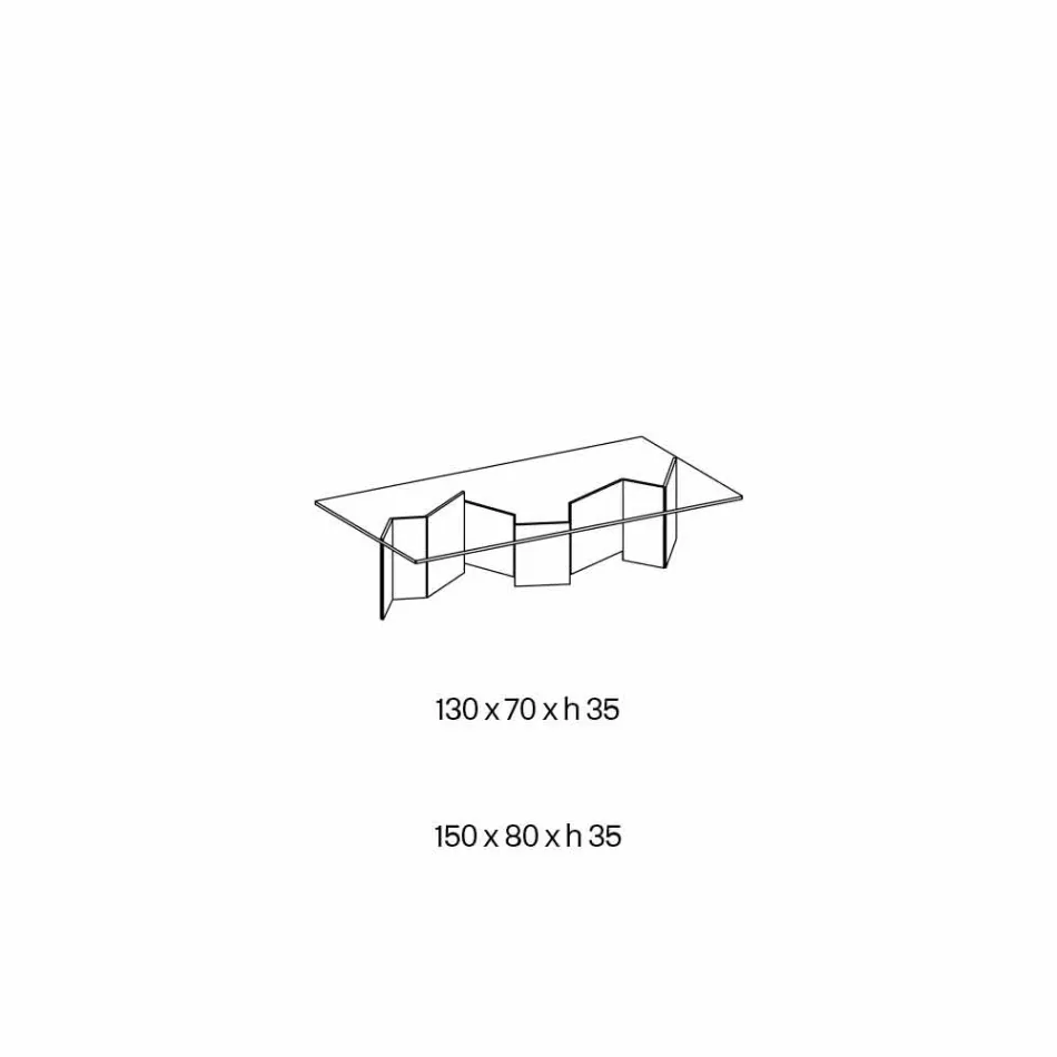 Nízký konferenční stolek z extra čirého skla 2 velikosti vyrobené v Itálii - náhodné Viadurini
