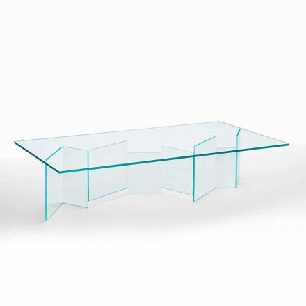 Nízký konferenční stolek z extra čirého skla 2 velikosti vyrobené v Itálii - náhodné Viadurini