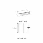 Nízký stůl do obývacího pokoje v kouřovém skle a dřevěných zásuvkách 3 velikosti - Mantra Viadurini