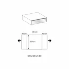 Nízký stůl do obývacího pokoje v kouřovém skle a dřevěných zásuvkách 3 velikosti - Mantra Viadurini