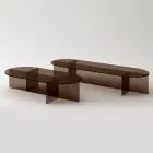 Konferenční stolek Laris Bronze ze skla s rafinovaným designem vyrobený v Itálii Viadurini