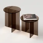 Konferenční stolek Laris Bronze ze skla s rafinovaným designem vyrobený v Itálii Viadurini