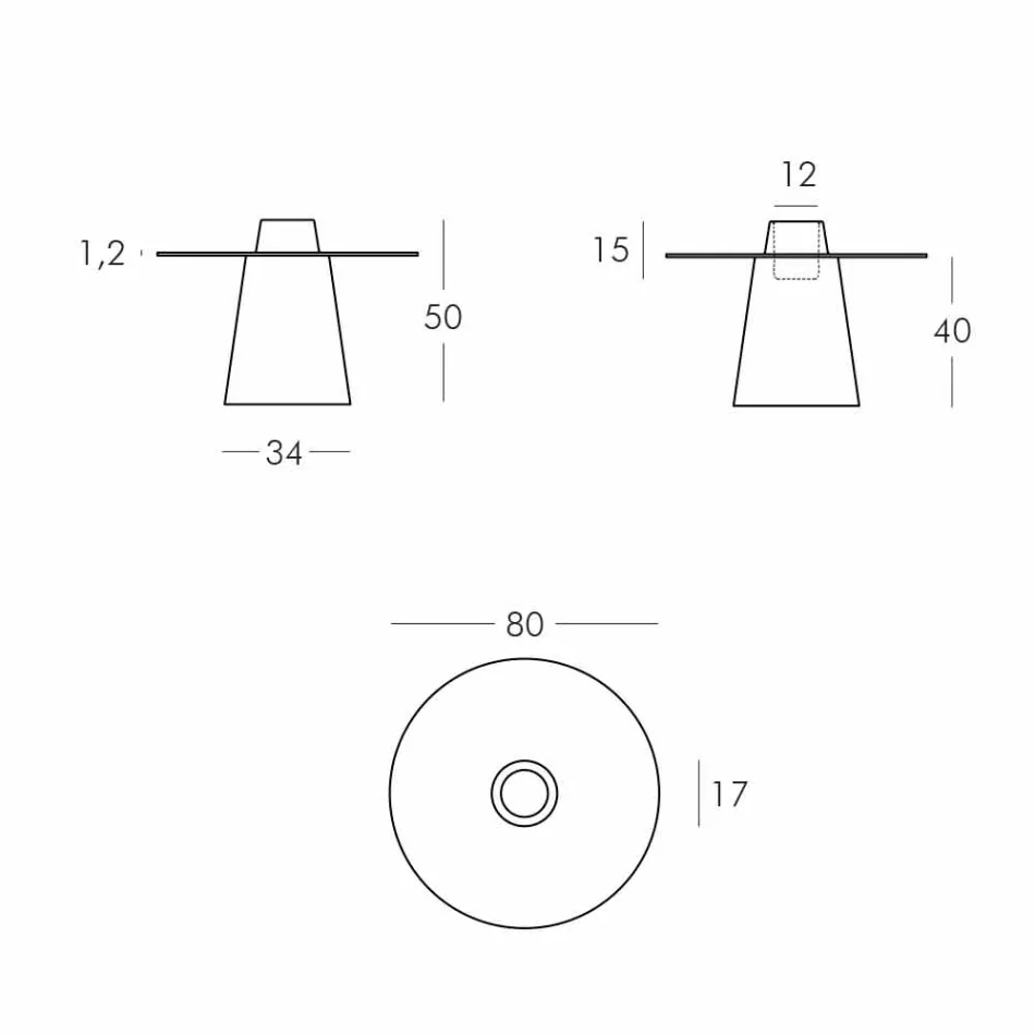 Slide Peak nízký stůl (H50) polyetylen a sklo vyrobené v Itálii Viadurini