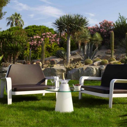 Slide Peak nízký stůl (H50) polyetylen a sklo vyrobené v Itálii Viadurini