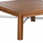 Nízký čtvercový konferenční stolek pro venkovní obývací pokoj z přírodního nebo černého dřeva - Suzana Viadurini