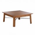 Nízký hranatý venkovní konferenční stolek v přírodním dřevě nebo černém provedení - Suzana