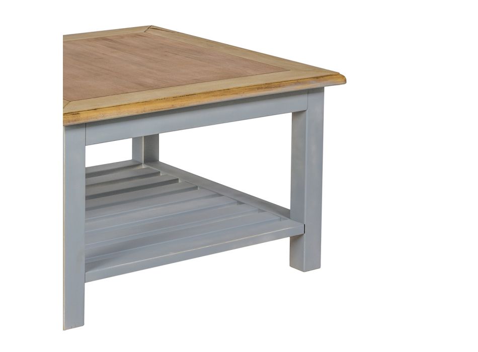 Nízký čtvercový konferenční stolek z masivního topolového dřeva vyrobený v Itálii - Estia Viadurini