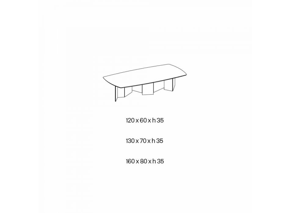 Nízký konferenční stolek Obývací pokoj Keramická deska a kouřové skleněné nohy 3 velikosti - náhodné Viadurini