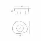 Nízká Nízká tabulka Slide Low Lita Stůl z polyethylenu a skla vyrobený v Itálii Viadurini