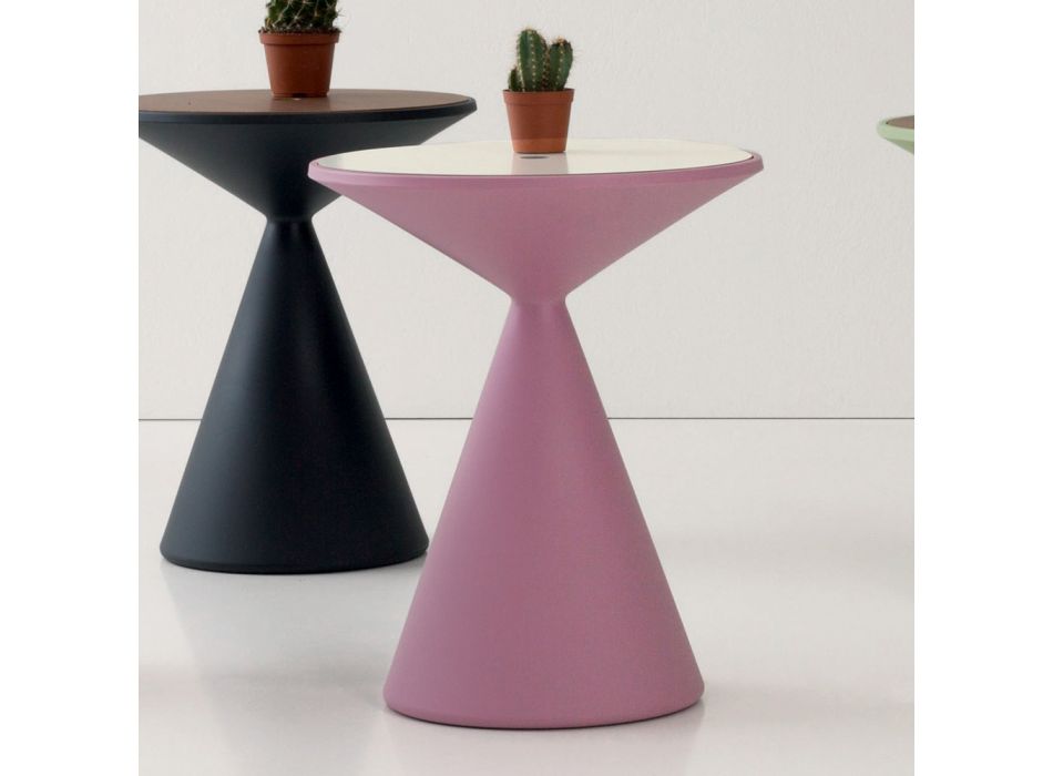 Venkovní konferenční stolek z barevného polyetylenu s vnitřní přihrádkou – akutní Viadurini