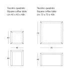 Kovový konferenční stolek čtvercového designu ve 2 velikostech - Josyane Viadurini