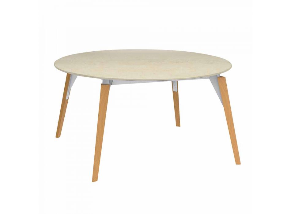 Kulatý konferenční stolek s mramorovým efektem, 3 barvy, 2 velikosti - dřevo Faz od Vondom Viadurini