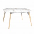 Kulatý konferenční stolek s mramorovým efektem, 3 barvy, 2 velikosti - dřevo Faz od Vondom