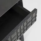 Noční stolek z oceli a mangového dřeva v etnickém designu - Mireo Viadurini