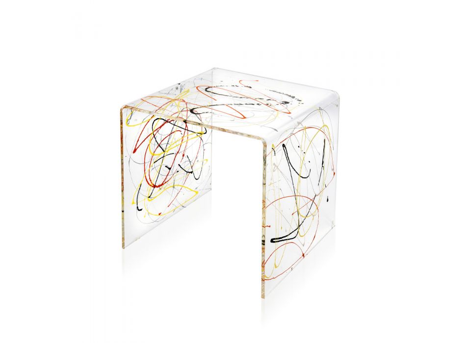 Noční stolek z průhledného a barevného plexiskla 2 velikostí - Pelere Viadurini