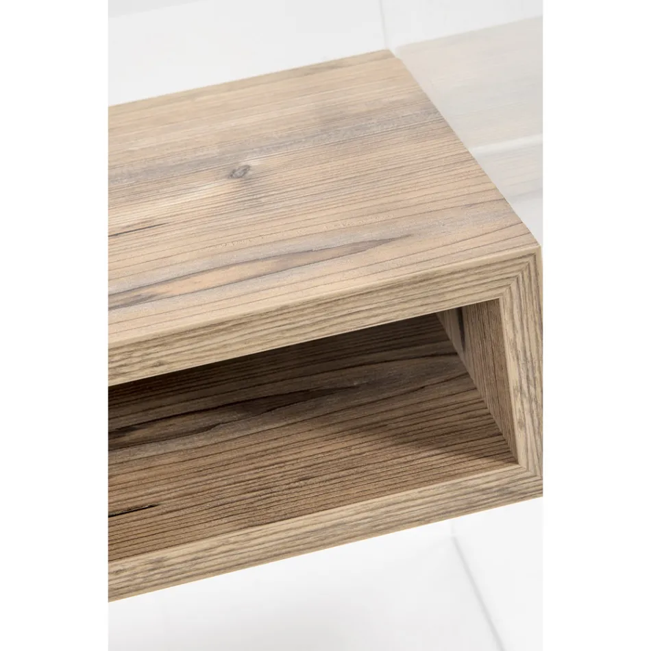 Recyklovatelný noční stolek z průhledného plexiskla a dřeva - Pascoli Viadurini