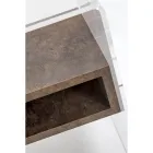 Recyklovatelný noční stolek z průhledného plexiskla a dřeva - Pascoli Viadurini