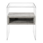 Recyklovatelný noční stolek z průhledného plexiskla a dřeva - Pascoli Viadurini