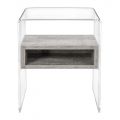 Designový noční stolek z průhledného plexiskla a dřeva - Pascoli