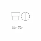 Kulatý noční stolek moderního designu v bordeaux nebo modrém dřevě - Vinnie Viadurini